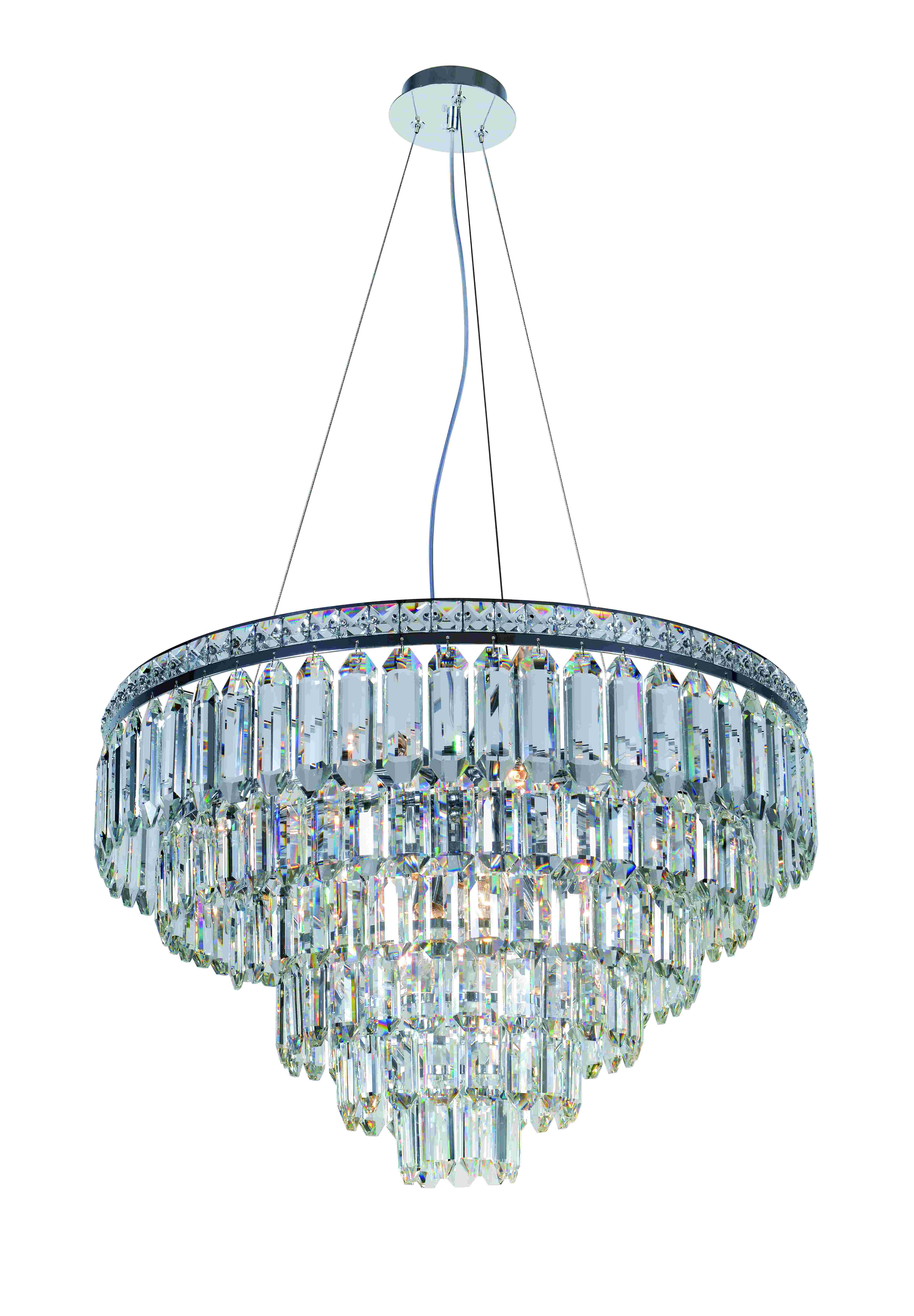Люстра 600*450-800, 14*E14, 40W NewRgy Cristallo 2796R/14A CHROME+CLEAR, Хром+Прозрачный