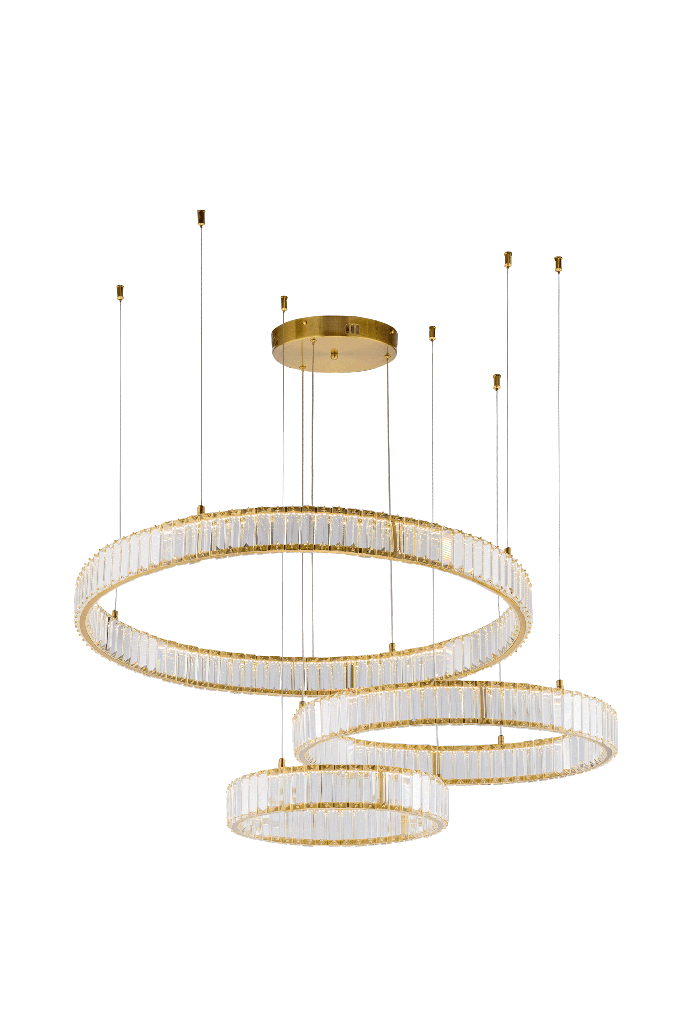 Люстра 400*600*800*1200, LED, 140W 4000K NewRgy LED 2107A-DW-40+60+80 BRASS, Бронза