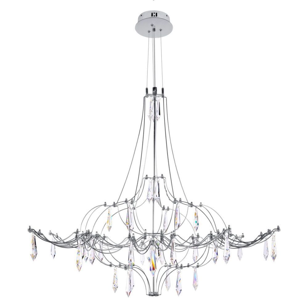 Подвесная люстра 80 см, 22W, 3000K, Loft IT Mira 10588/800 Silver Asfour, серебро