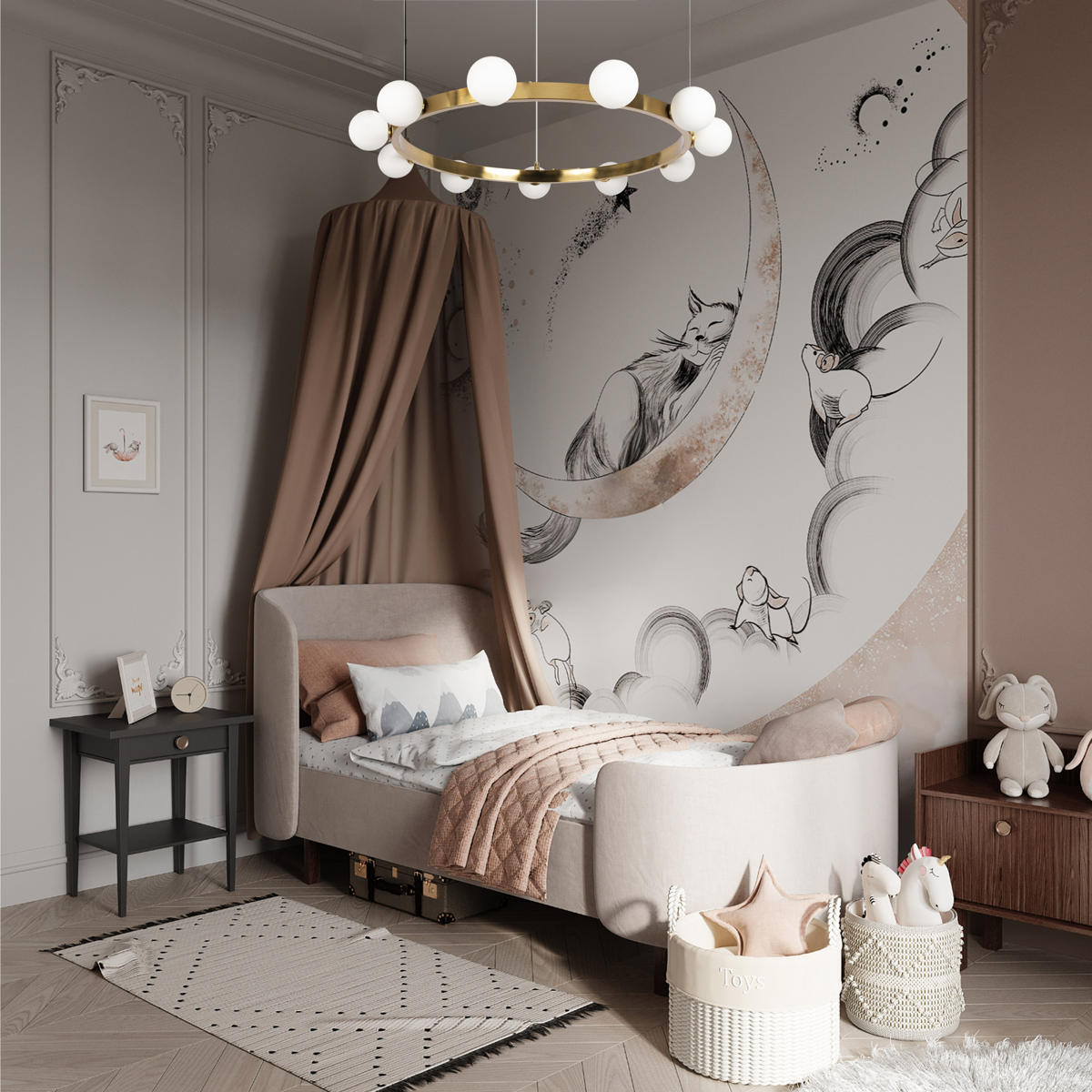 Подвесный светильник 60*8 см, 8*G9*40W LOFT IT Hoop 10311/8 латунь