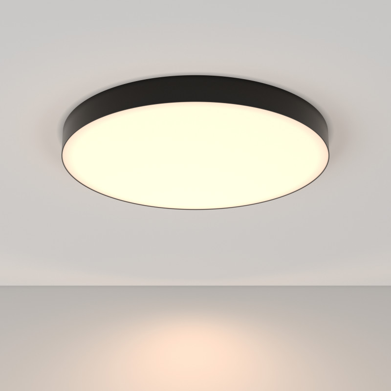 Накладной светильник 60*60*6 см, LED, 90W, 3000К, Maytoni Technical Zon C032CL-90W3K-RD-B черный