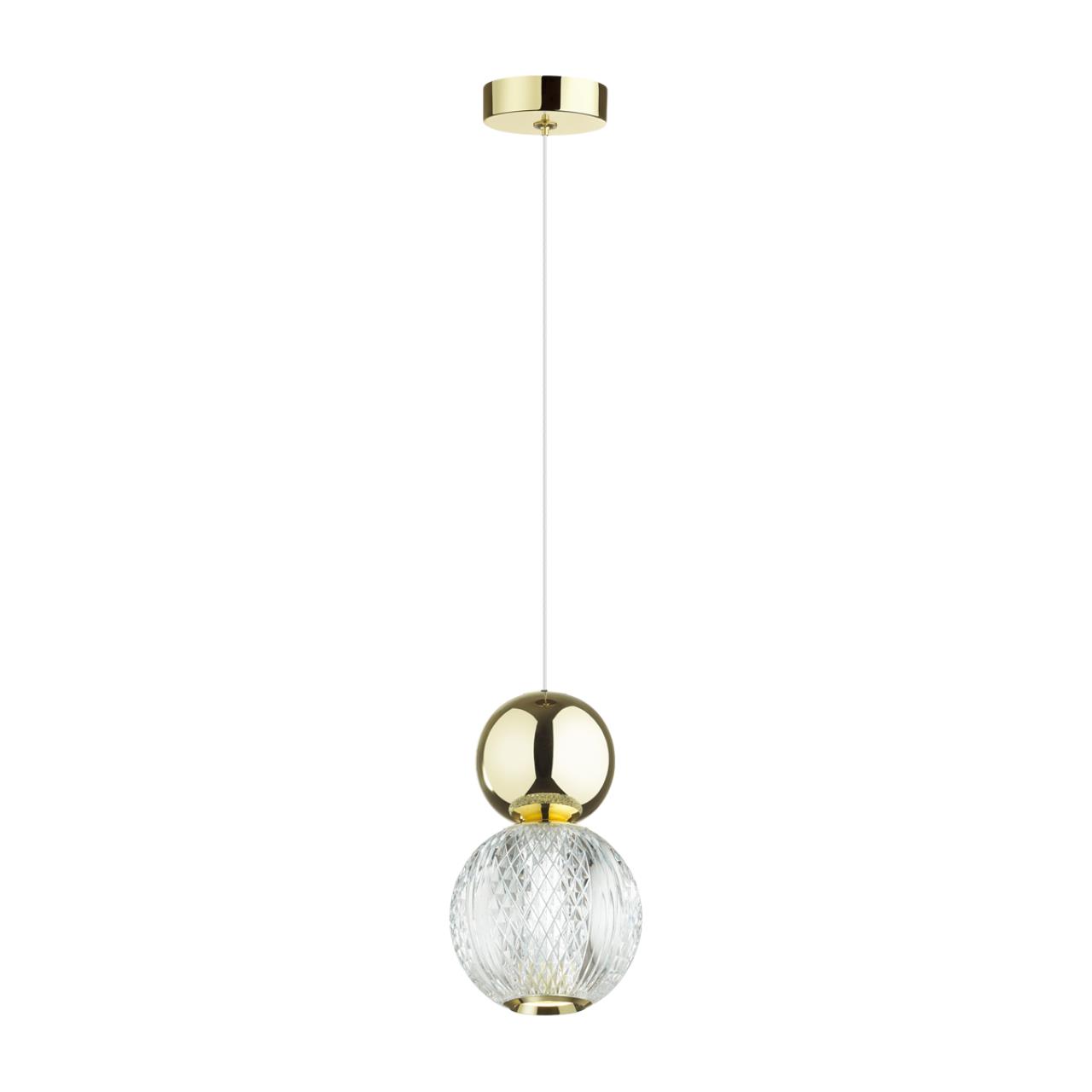 Светодиодный светильник 11 см, 7W, 4000K, Odeon Light CRYSTAL 5008/7L, золото