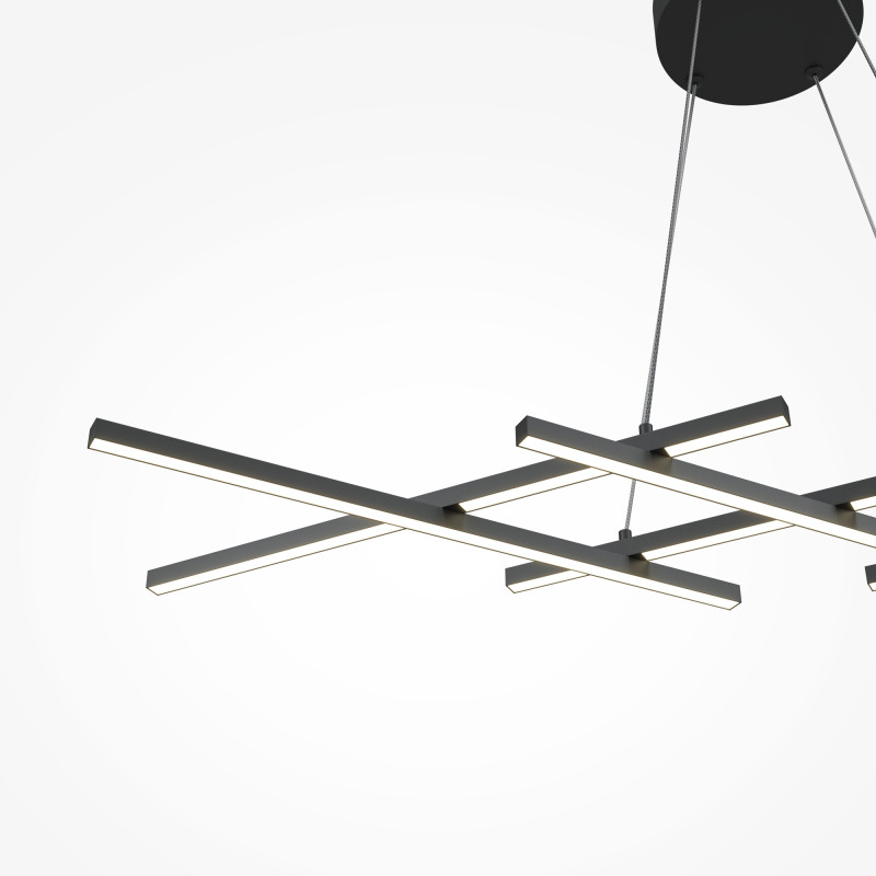 Подвесная люстра 103,5*30*307 см, LED, 40W, 4000К, Maytoni Halo MOD244PL-L50BK черный