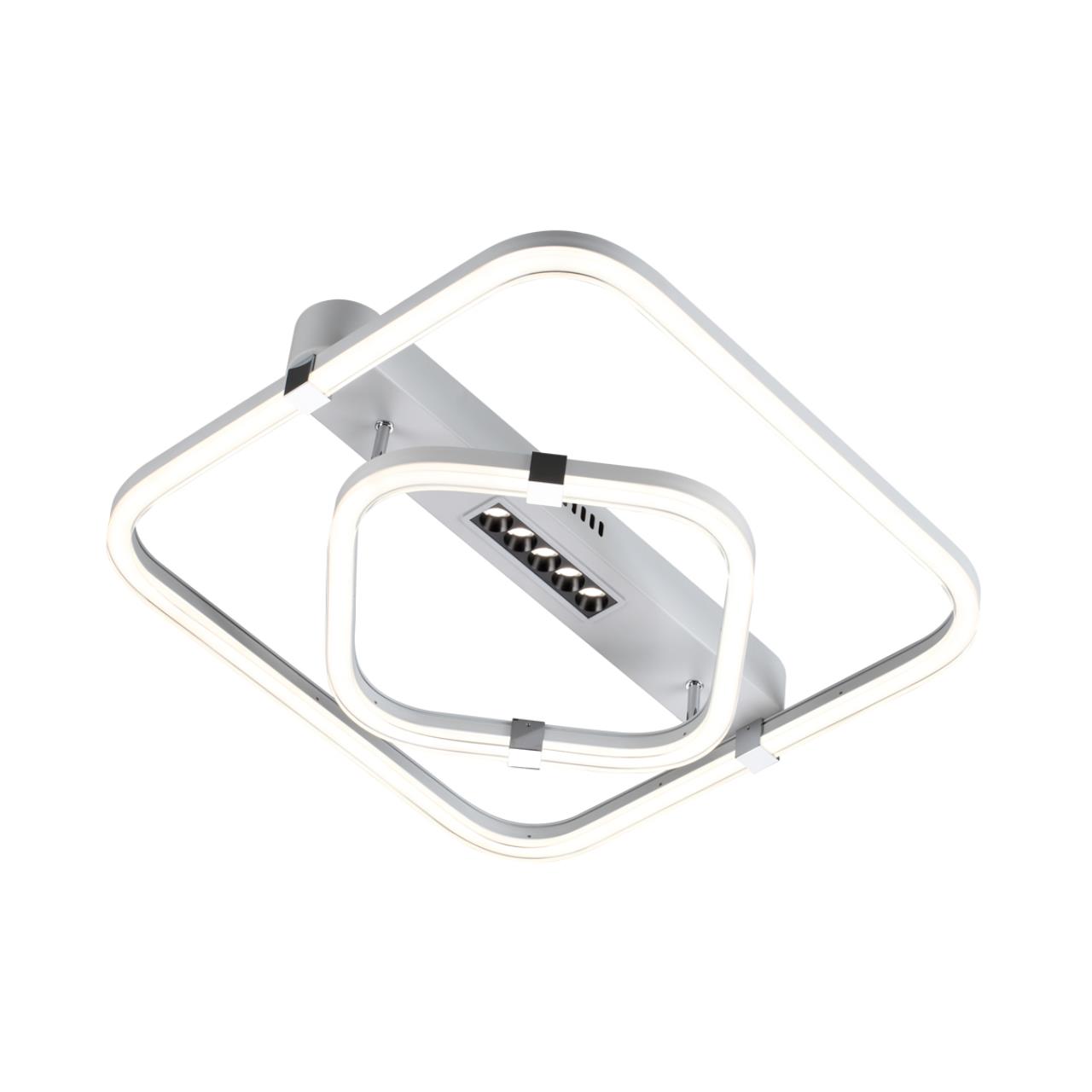 Потолочный светильник 50,5*52*12 см, LED 2*64W, 2800-4050-5900 К, Sonex Trecky 7665/64LS, белый