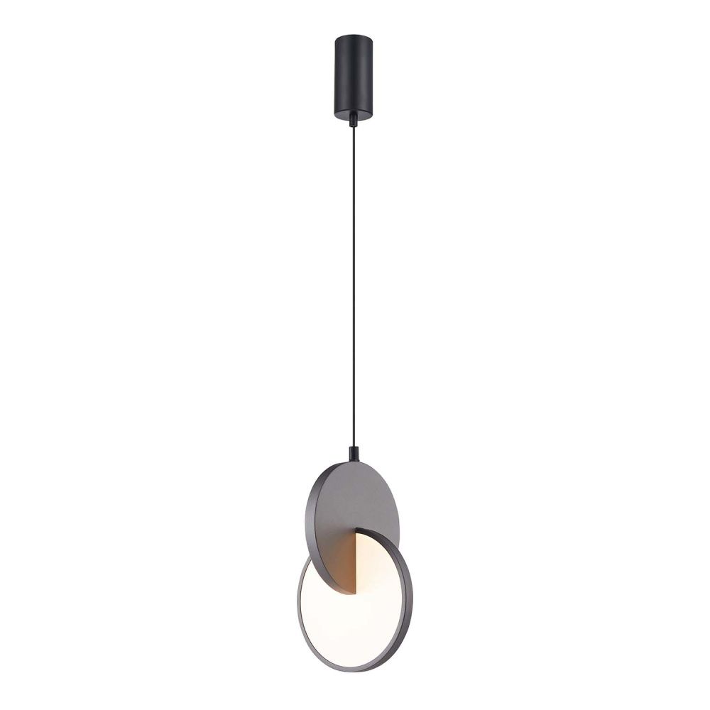 Подвес 17*40,5-198 см, 1*LED, 7W, 3000K, F-Promo Grahan 4609-1P, черный матовый