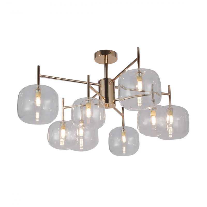 Люстра F-Promo Beaker 2976-8P, D735*H385, золота, плафоны из прозрачного выдувного стекла разного размера