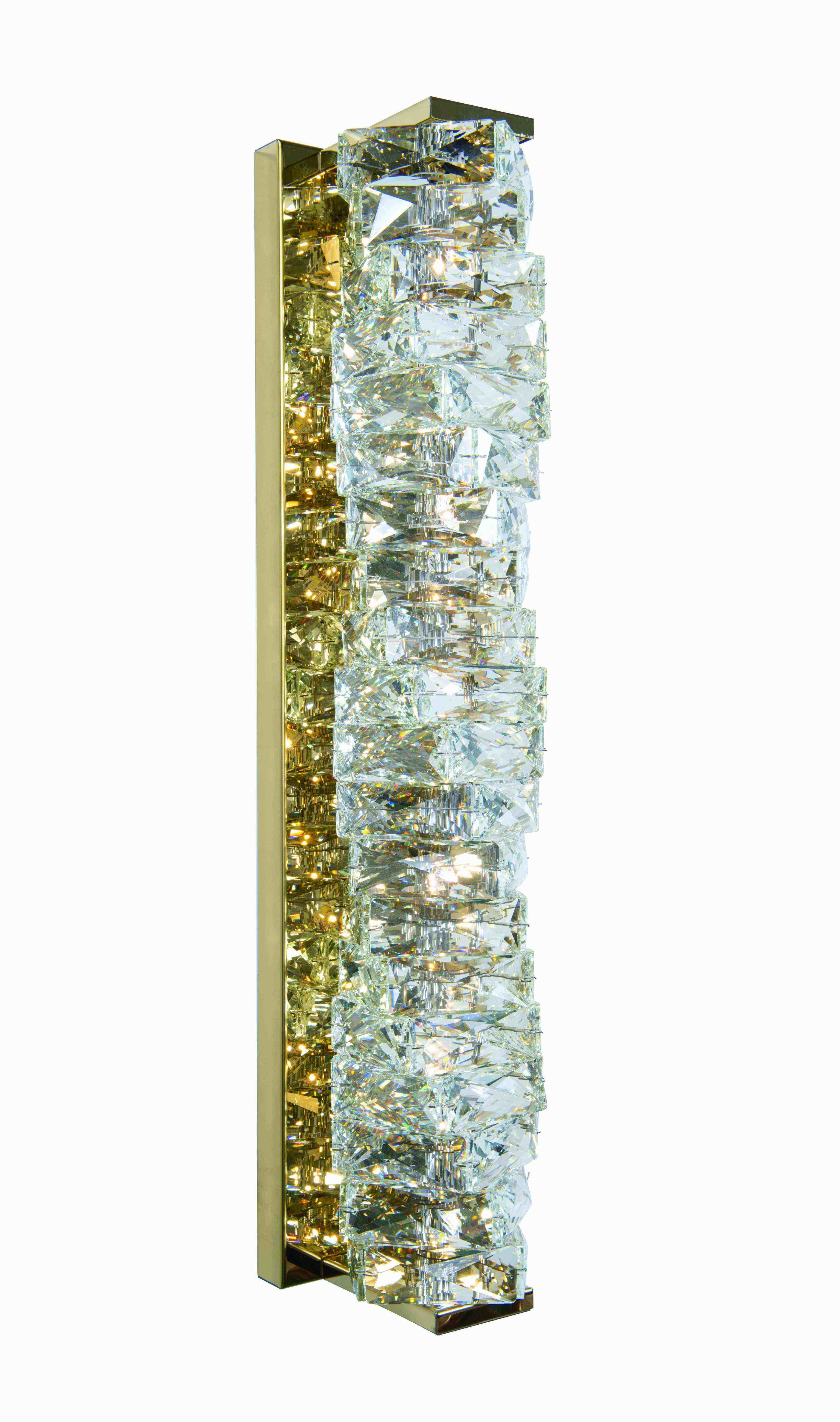 Бра 120*600, LED, 36W 3000-6000K NewRgy Cristallo W2406E/36W GOLD+CLEAR, Золото+прозрачный
