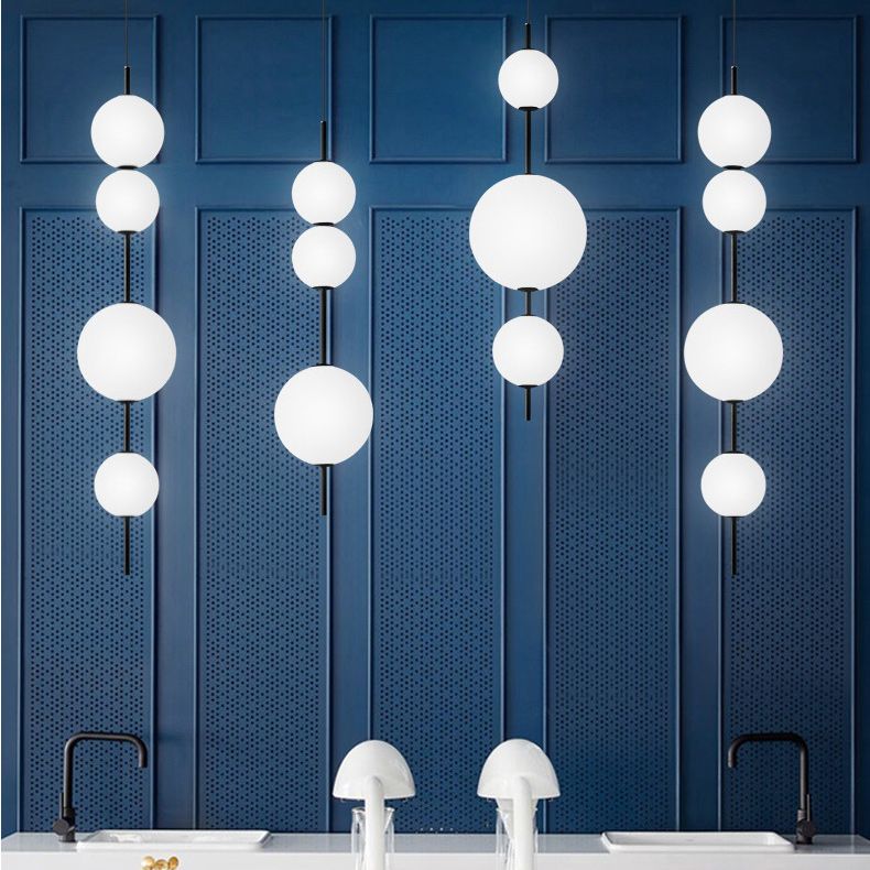 Подвесной светильник White beads Pendant 25*25*85 см, 3*LED*7W, 3000K, ImperiumLoft 40.2133-0, Чёрный