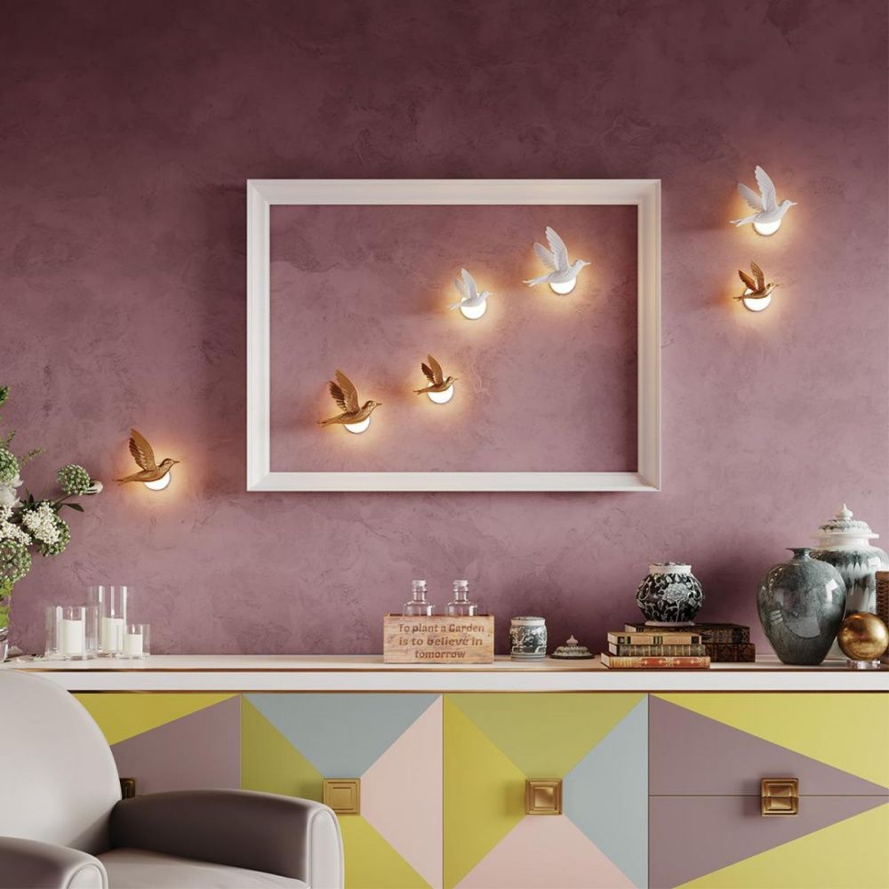 Бра с птичкой Odeon Light Colombella 4310/3WLA, 3W LED, 3000K, белый
