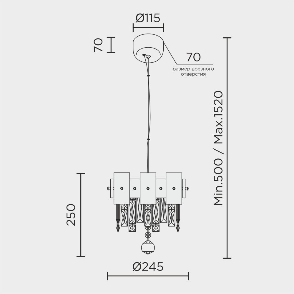 Подвесная люстра MODELUX premium ML.6980.250P GD