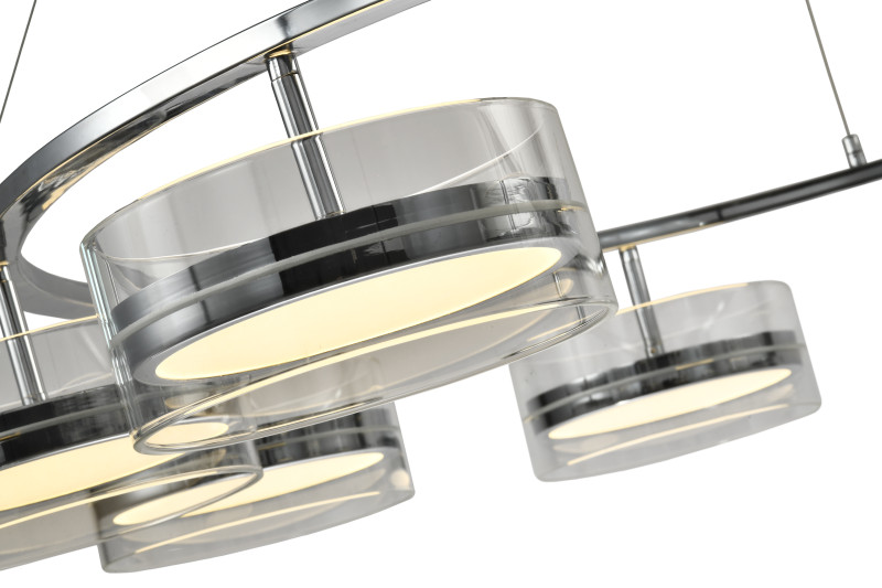 Подвесная люстра 101,5*150 см, LED, 96W, 3000K-6000K Zortes Donut ZRS.1802.08, хром