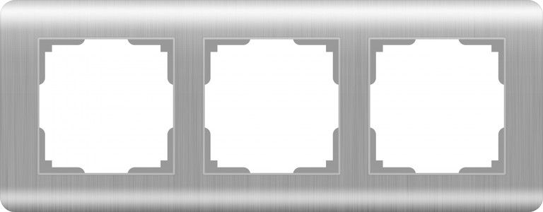 WL12-Frame-03 / Рамка на 3 поста  (серебряный), 4690389076381