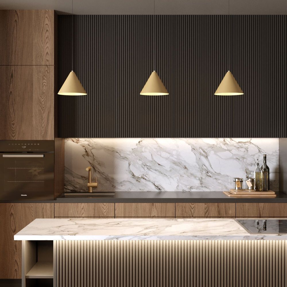 Подвесной акцентный светильник 20*20*130 см, LED, 16W, 4000K, Elektrostandard Conus 50316 LED, золото