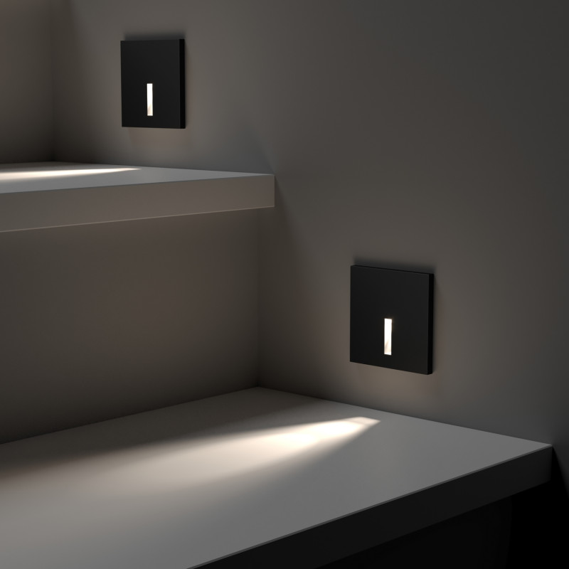 Подсветка ступеней лестницы 3,5*8,6 см, LED * 3W, 3000K, Denkirs Troms DK1030-BK, черный