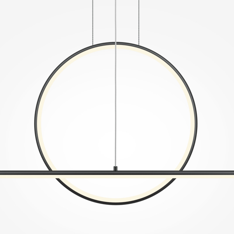 Подвесной светильник 143*11,7*300 см, LED, 40W, 4000К, Maytoni Halo MOD247PL-L49BK черный