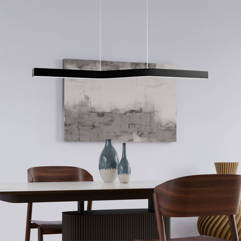 Светильник подвесной 120*8,5-200 см, 1*LED*50W, 3000-6000K, Lightera Canzas LE109L-120B WIFI, Черный