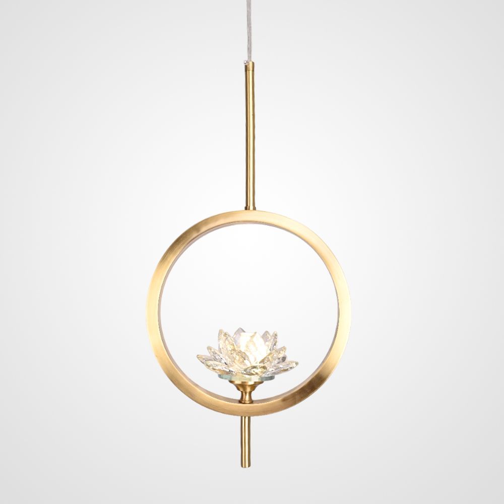 Подвесной светильник LOTOS ONE 1 24,8*24,8*60 см, 1*G9*40W, ImperiumLoft LOTOS-ONE01, Латунь