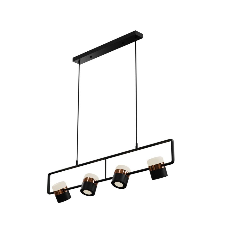 Светильник подвесной 90*20-200 см, 4*LED*6W, 3000-6000K, Lightera Rudolf LE114L-4B SMART, Черный