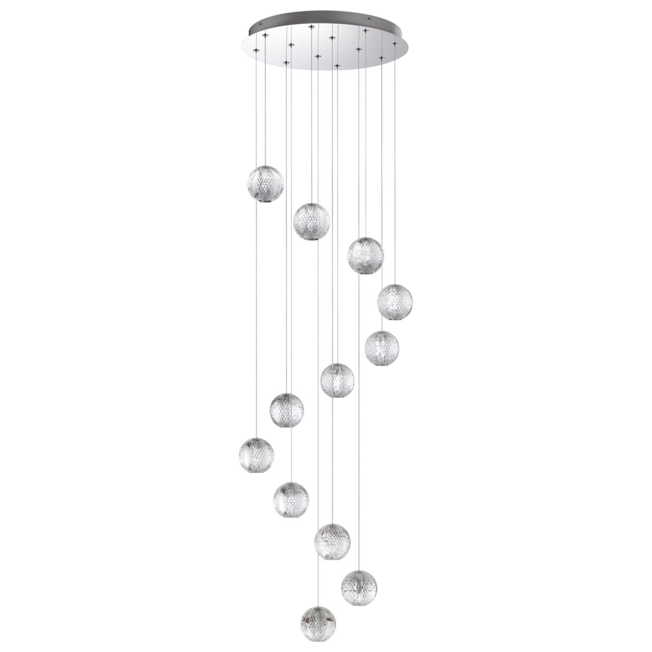 Люстра 51*51*200 см, 1 LED*56W, 4000 К, Odeon Light Crystal, хром 5007/56L