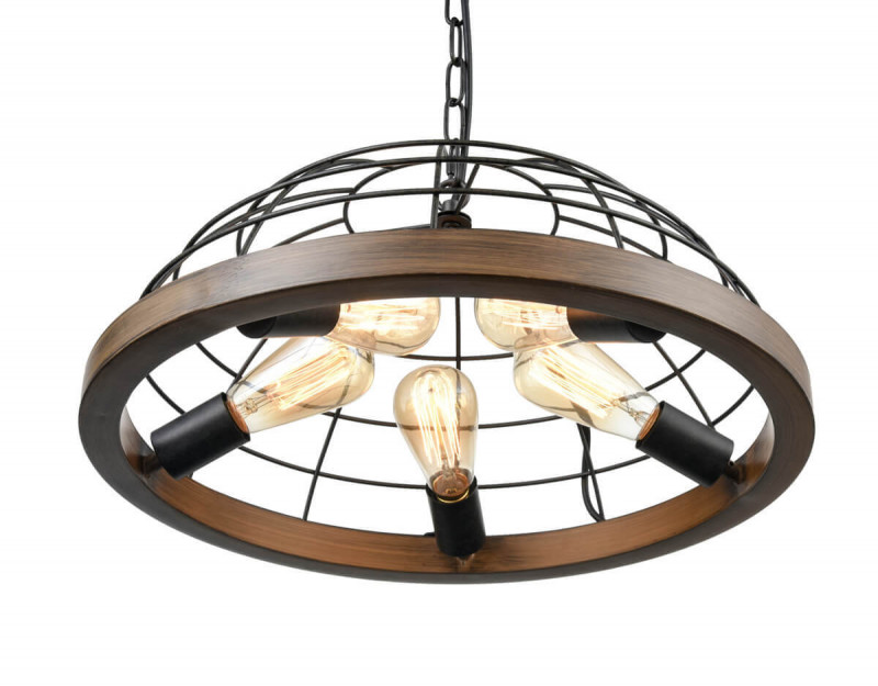 Подвесной светильник  50*140 см, 5*E27 античный черный Vele Luce Bensen VL6022P05