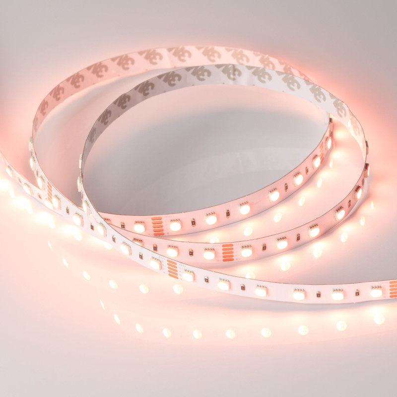 Лента RT-B60-12mm 24V RGBW-Warm-4-in-1 (19.2 W/m, IP20, 5060, 5m) (Arlight, Открытый) 019152(2). Цена указана за 5 метров. Продается кратно 5 метрам.