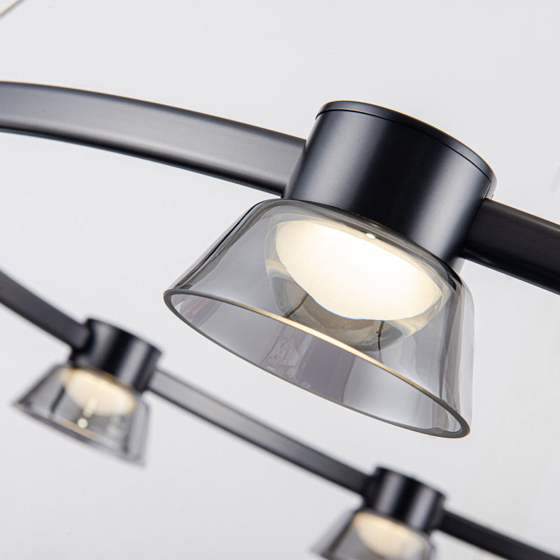 Подвесная люстра 80*150 см, 9*LED, 49.5W, 4000К, Favourite Twix 4247-9P черный