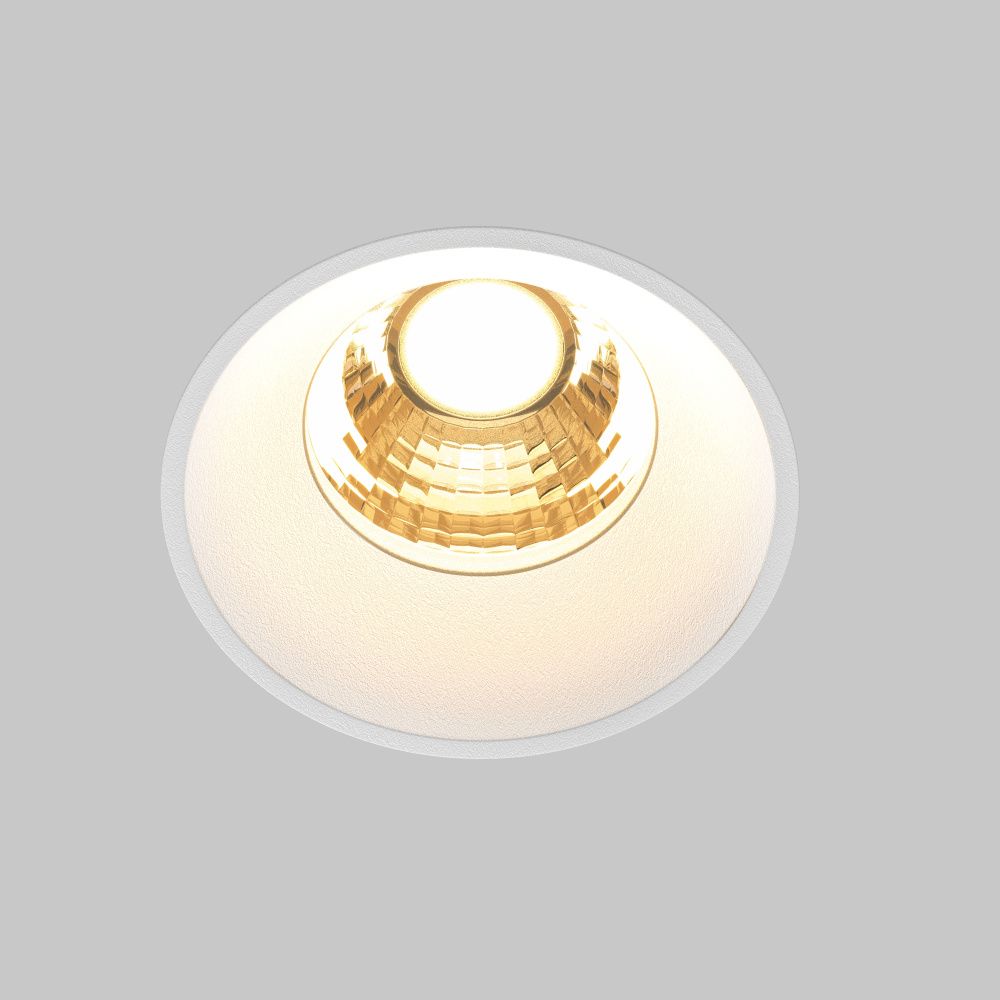 Встраиваемый светильник 9,6-5,3 см, LED*7W, 2700K, Maytoni Round 60° DL058-7W2.7K-TRS-W, Белый
