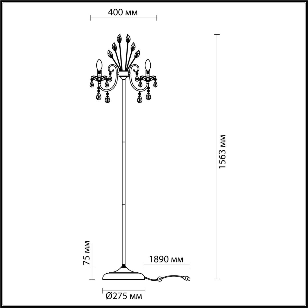 Светильник 156 см, Odeon Light HALL VERSIA 4977/3F, золото