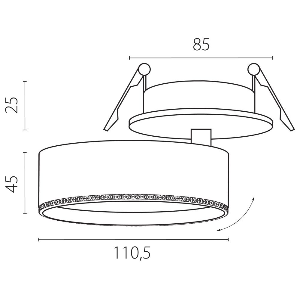 Светильник встраиваемый 15,8*11*4,5 см, *30W, 4000K, Lightstar Alta Pro A5646RS, Белый