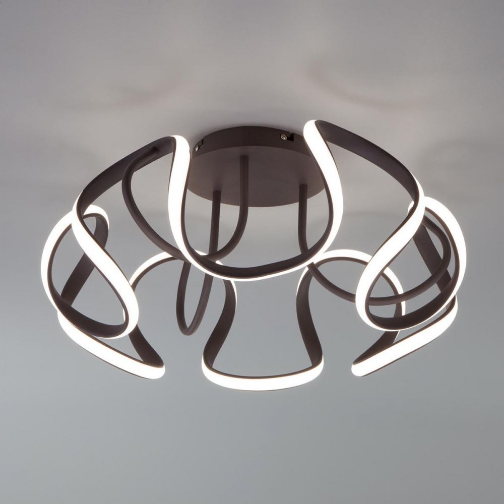 Потолочный светодиодный светильник Eurosvet Alstroemeria 90238/1, 100W LED, 3300-6500K, диаметр 56 см, кофейный