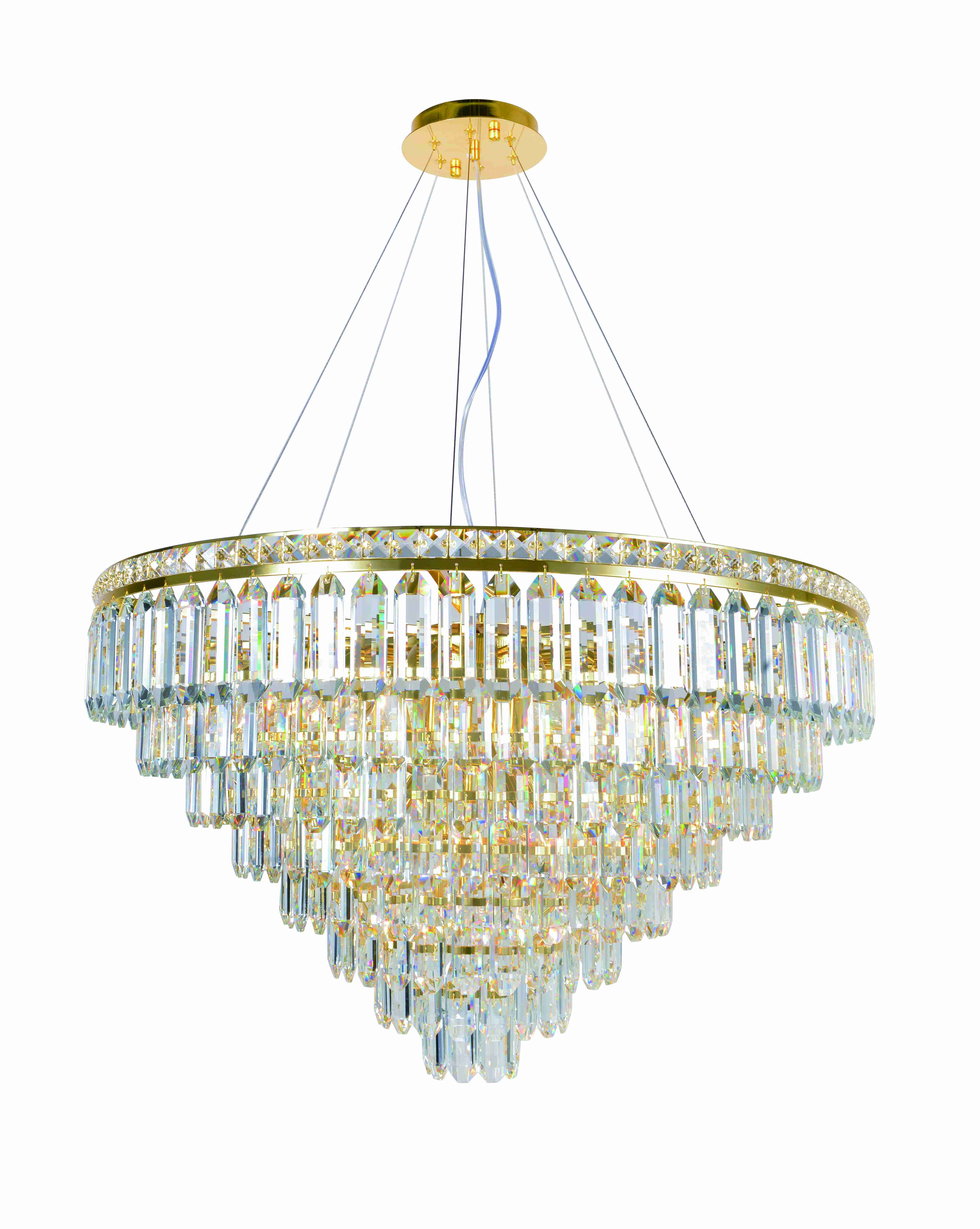 Люстра  800*500-800, 18*E14, 40W NewRgy Cristallo 2796E/18A GOLD+CLEAR, Золото+прозрачный
