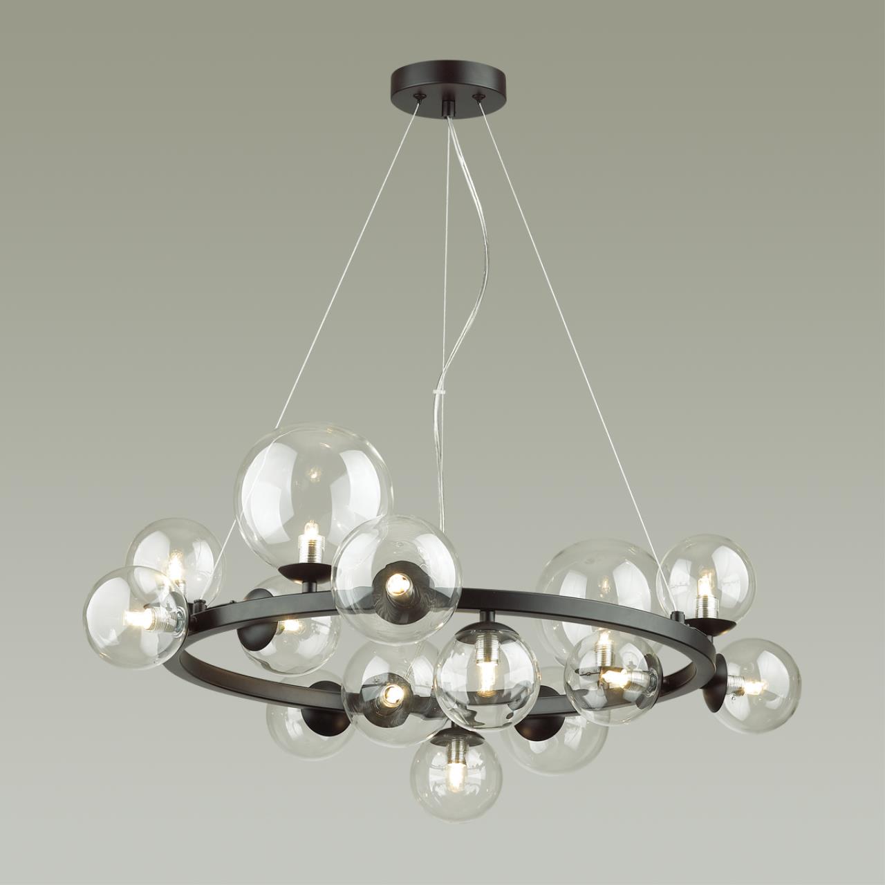 Люстра Odeon Light Tovi 4818/14, диаметр 77 см, черный, двойное крепление