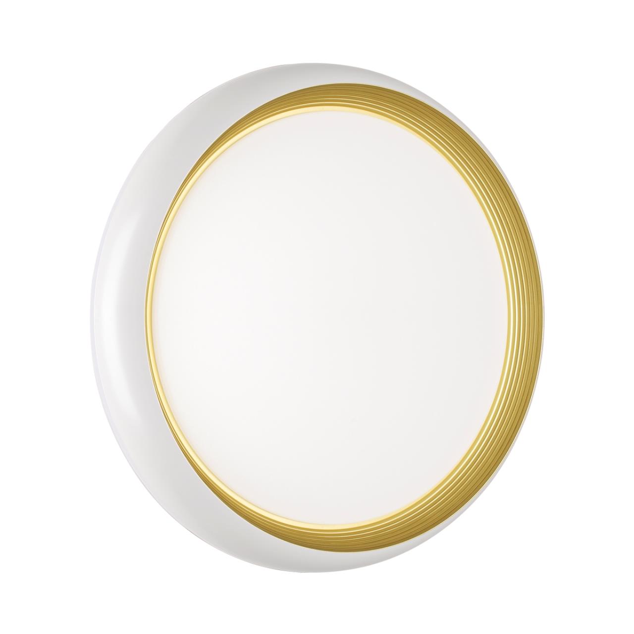 Cветильник 38*8,7 см, LED 48W, 4000 К, IP43, белый/золотой, пластик Sonex Tofiq White, 7650/DL