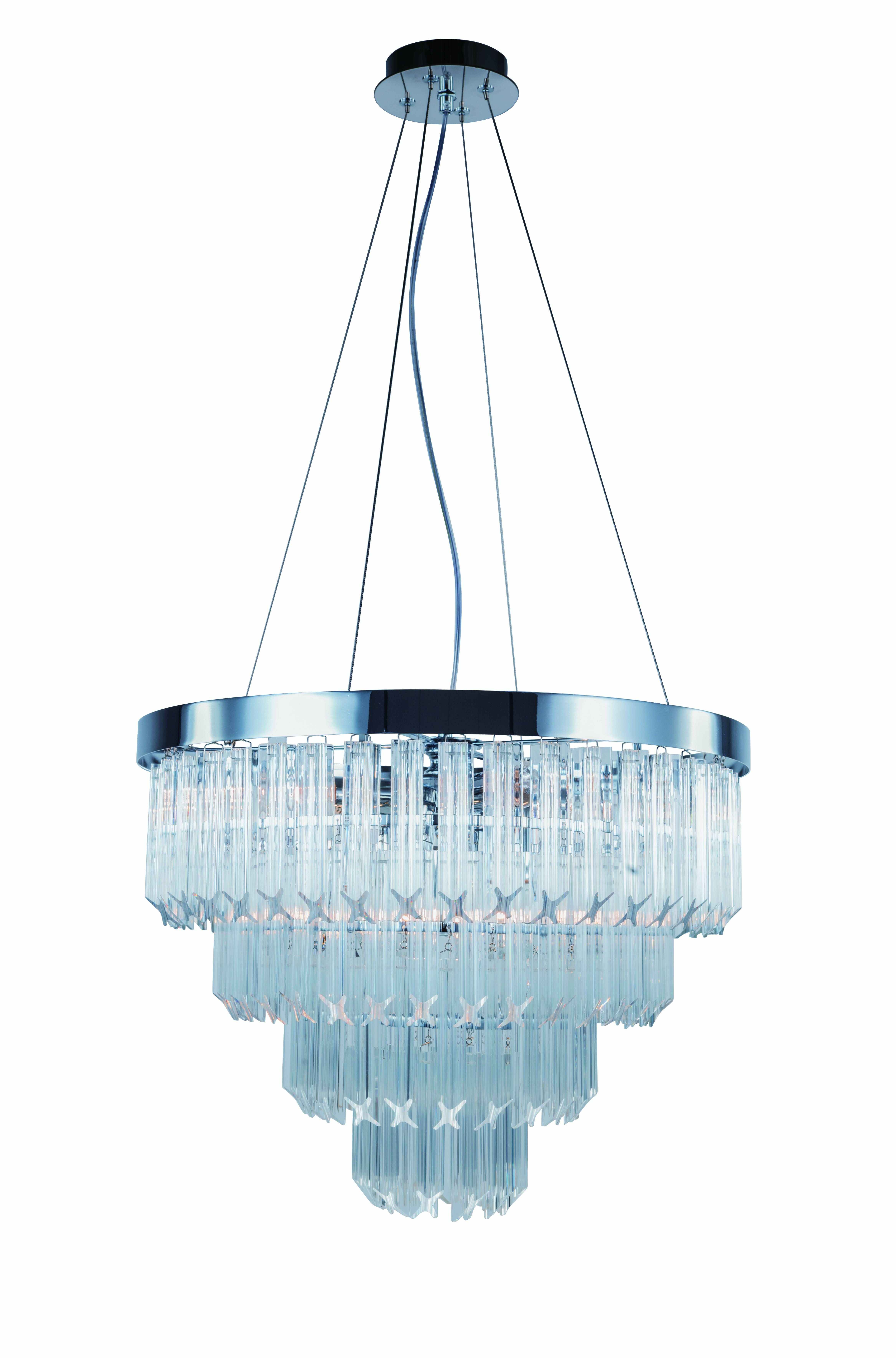 Люстра 500*370-1000, 8*E14, 40W NewRgy Cristallo 5731R/8 CHROME+CLEAR, Хром+Прозрачный