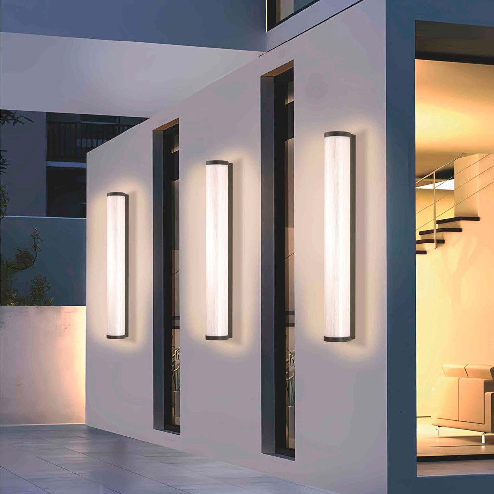 Уличный настенный светильник 6*50 см, 1*LED, 16W, 4000K, Favourite Kolonne 4639-1W, черный матовый