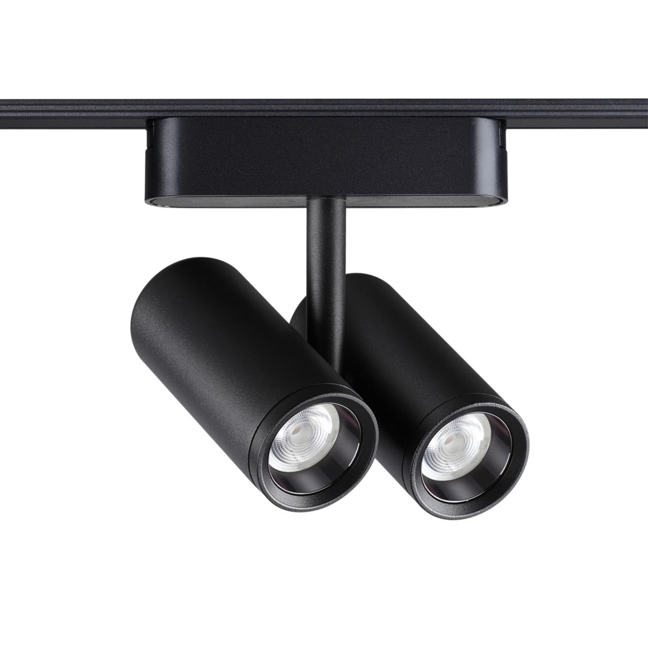 Трековый светильник 11,5*4,2*13,2 см, LED*1*2*8W, 4000 К, Novotech 359108 Smal Shino, черный