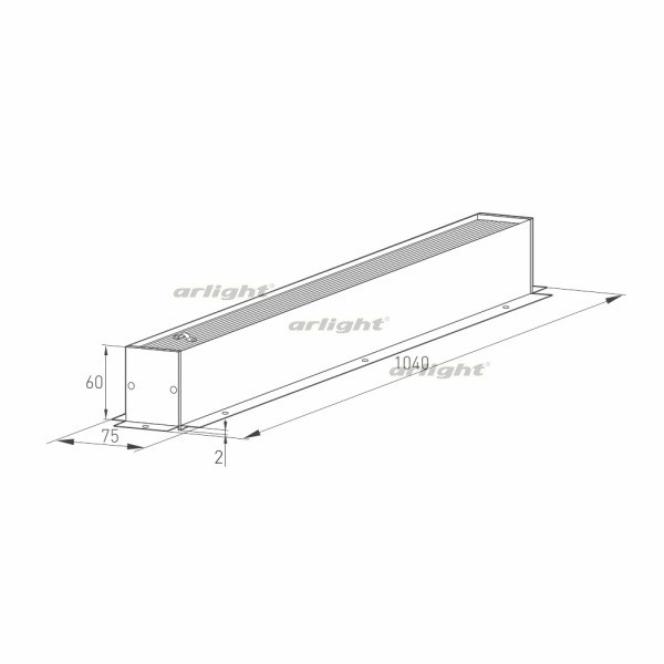 Шинопровод Arlight 026898(1) 100*7,5*6 см. Магнитный шинопровод