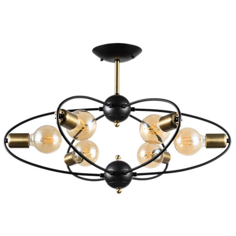 Потолочная люстра Arte Lamp Glasgow A1963PL-6BK, диаметр 62 см, черный