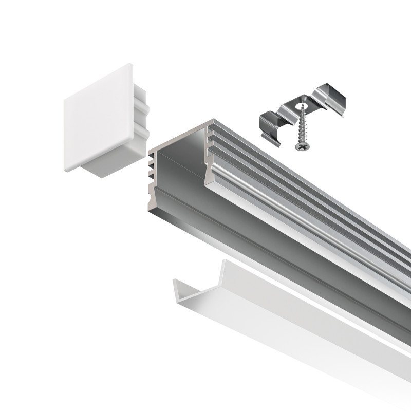 Алюминиевый профиль накладной 2000*16*12 мм Maytoni Technical Led Strip ALM005S-2M Серебро, цена за штуку