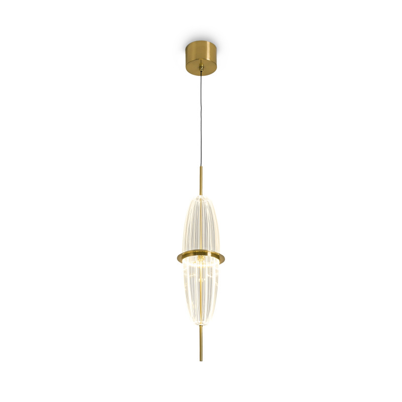 Подвесной светильник 239 см, LED,  8W, 3000К, Freya Whisper FR6184PL-L8BS латунный