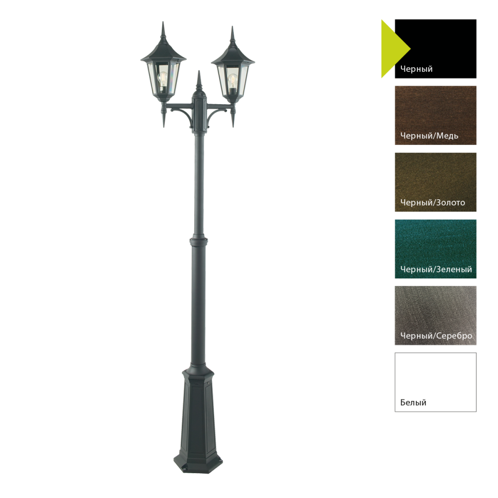 Фонарный столб *65*310-272 см, E27*100 (накал.) 77 (гал.)W, Natural Concepts Norlys Modena 274GA, B (Черный)