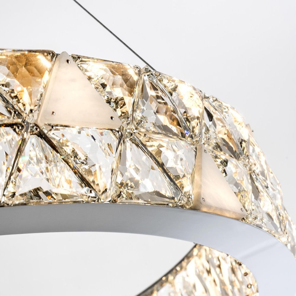 Подвесная люстра 80x50см, LED, 43Вт, 3000 / 6000K, Modelux ML.6982.800P CR Хром