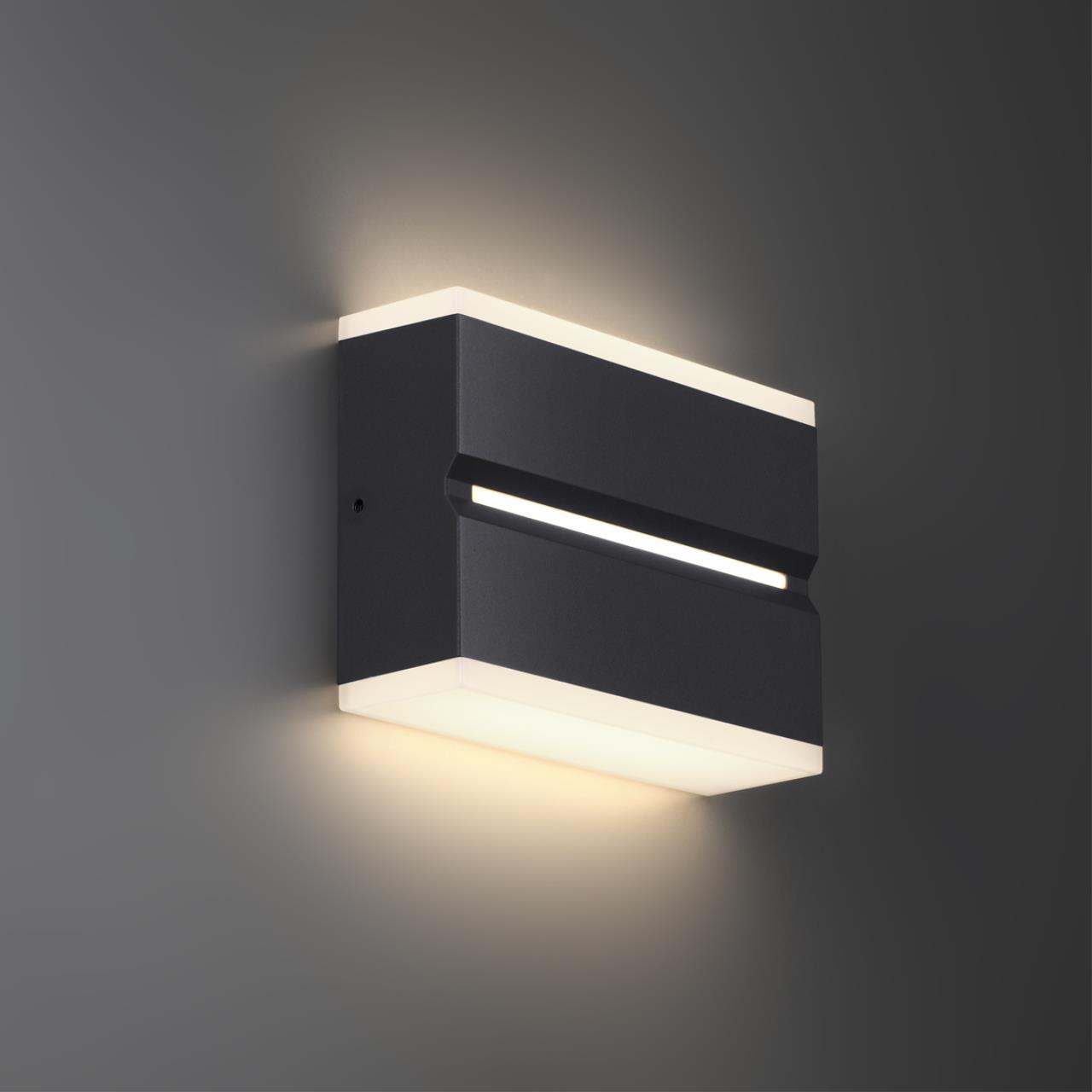 Светильник диммируемый 5*18*12,6 см, LED 12 W, 4000К Черный Novotech Street 359196 IP54