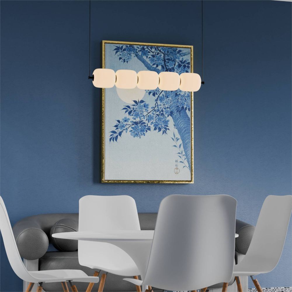 Светильник подвесной 86*15-150 см, 5*LED*8W, 3000-6000K, Lightera Lavish LE162L-5W WIFI, Черный
