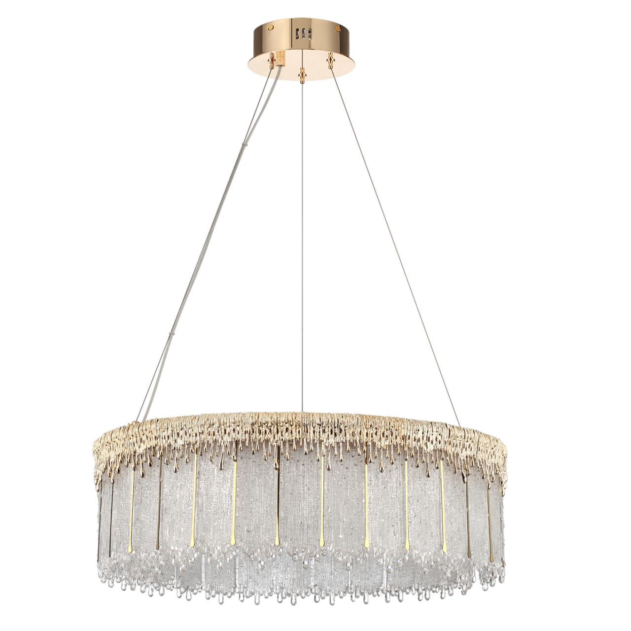Люстра 60 см, LED*80W, 3700К, 6796lm Odeon Light Cleo 5091/80L, золотой