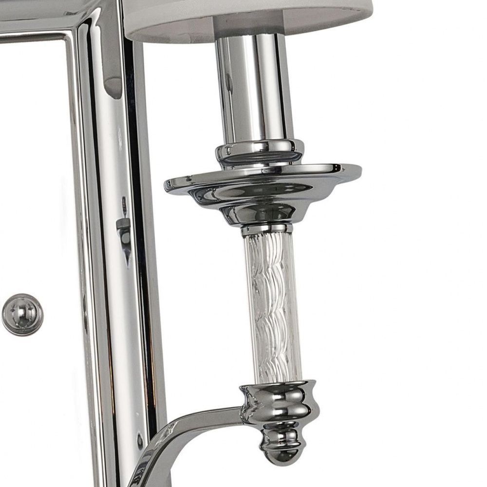 Бра Favourite Gelios 2930-2W, D160*W300*H390, хром, плафоны из белой атласной ткани, декоративные элементы из прозрачного стекла