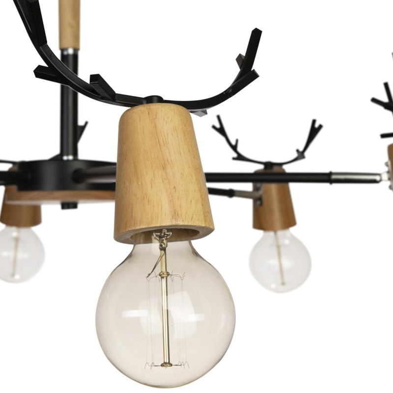Люстра потолочная LOFT IT Sven 10024/6 Black, диаметр 72 см, черный-дерево