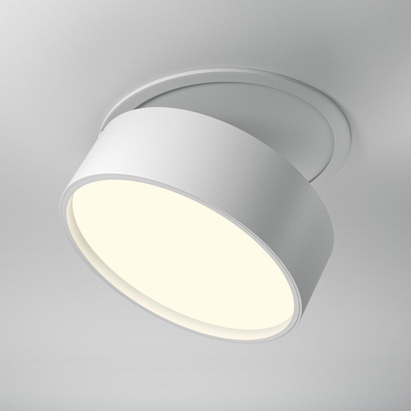 Встраиваемый светильник 12*12*6,6 см, LED, 18W, 3000К, Maytoni Technical ONDA DL024-18W3K-W белый