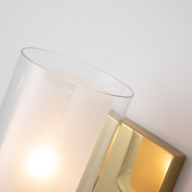 Бра Favourite Plexus 2963-1W, D150*W235*H270, каркас золотого цвета, внутренний плафон из белого стекла, внешний плафон из прозрачного стекла