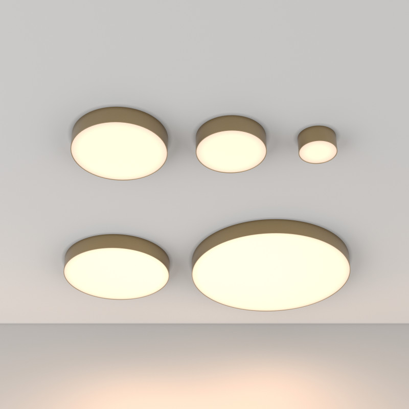 Накладной светильник 12*12*6 см, LED, 12W, 3000К, Maytoni Technical Zon C032CL-12W3K-RD-MG золото матовое